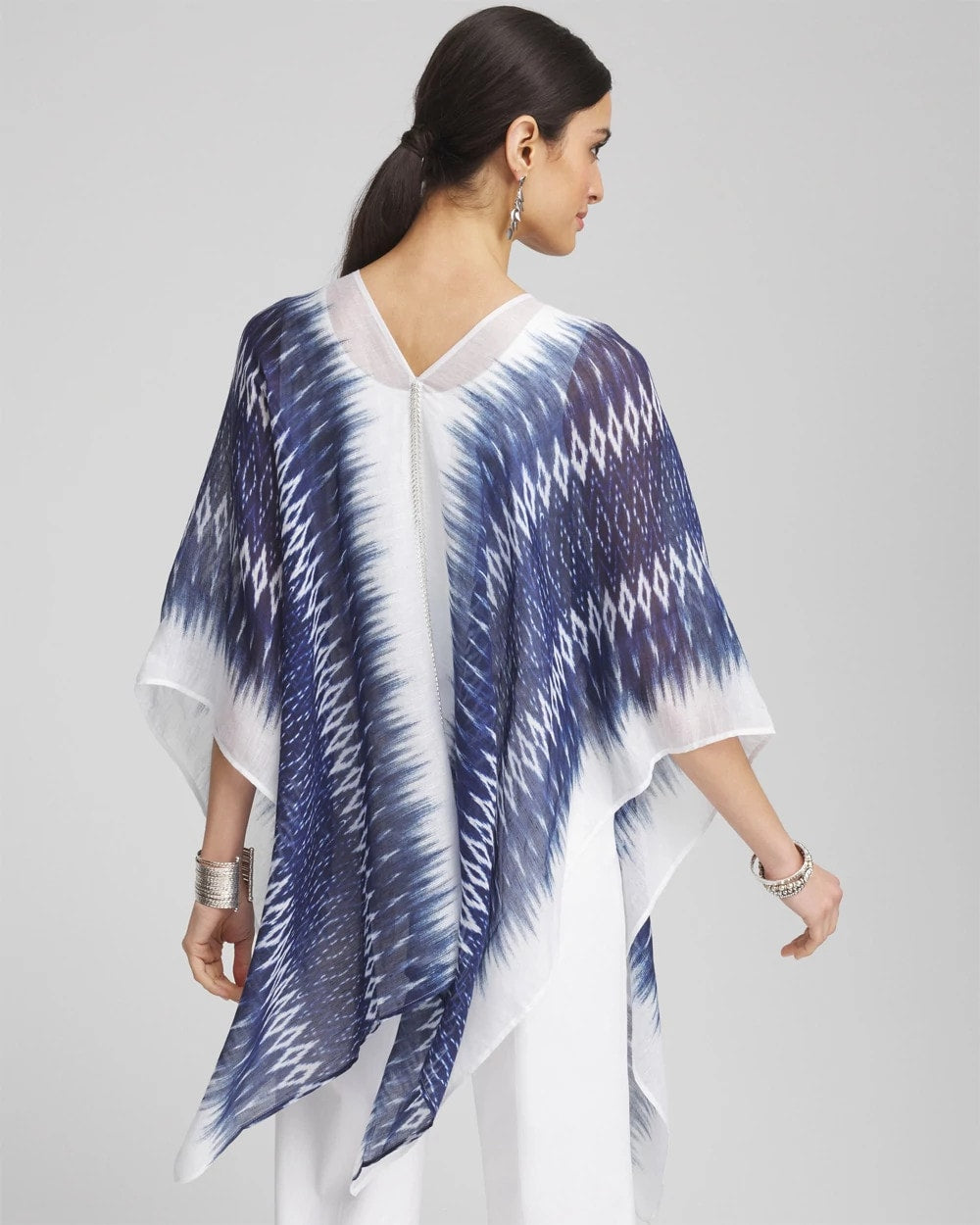 Chico's Clothing Long Embellished Linen Kaftan