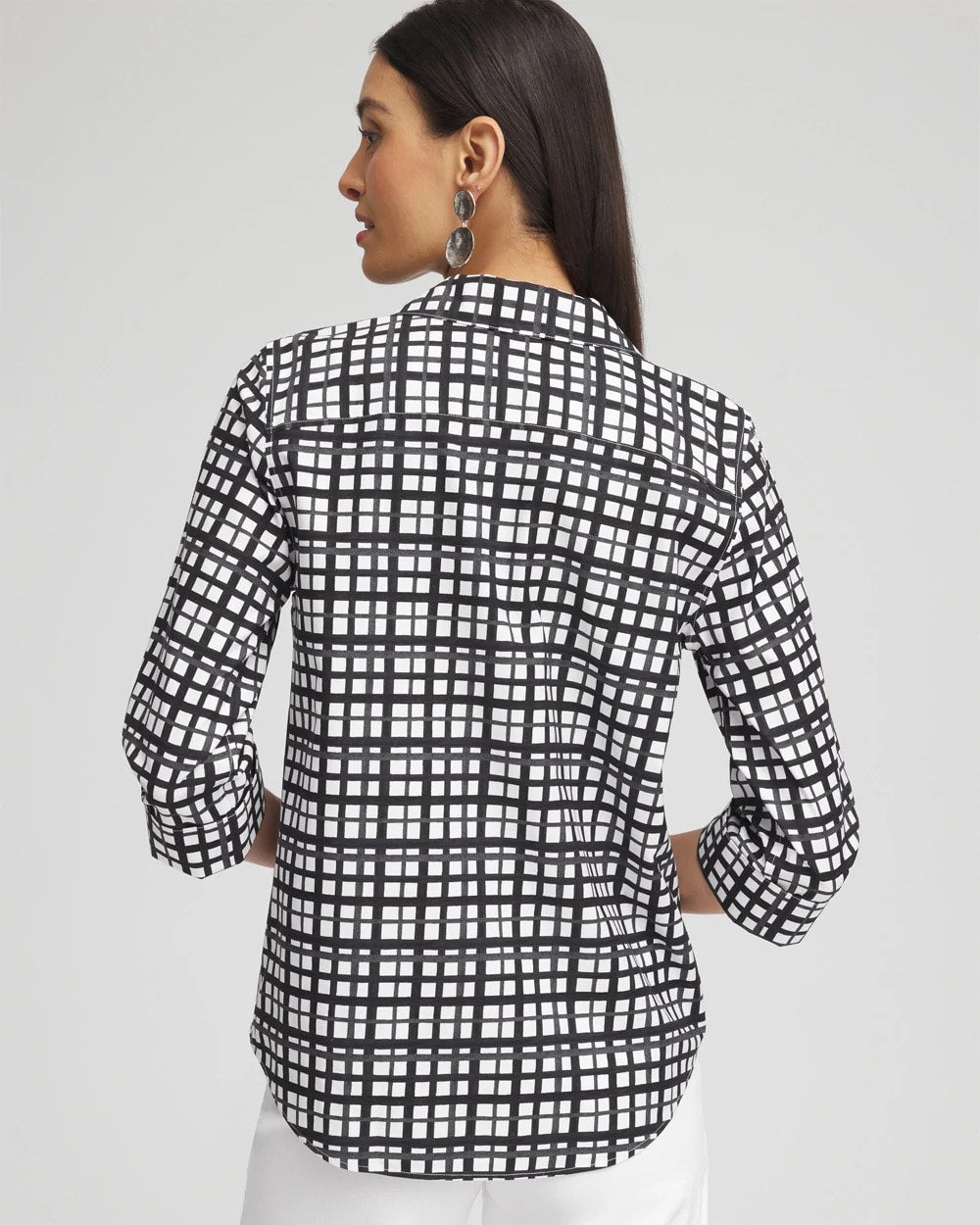 Chico's Clothing No Iron™ Plaid Tie-Front Top