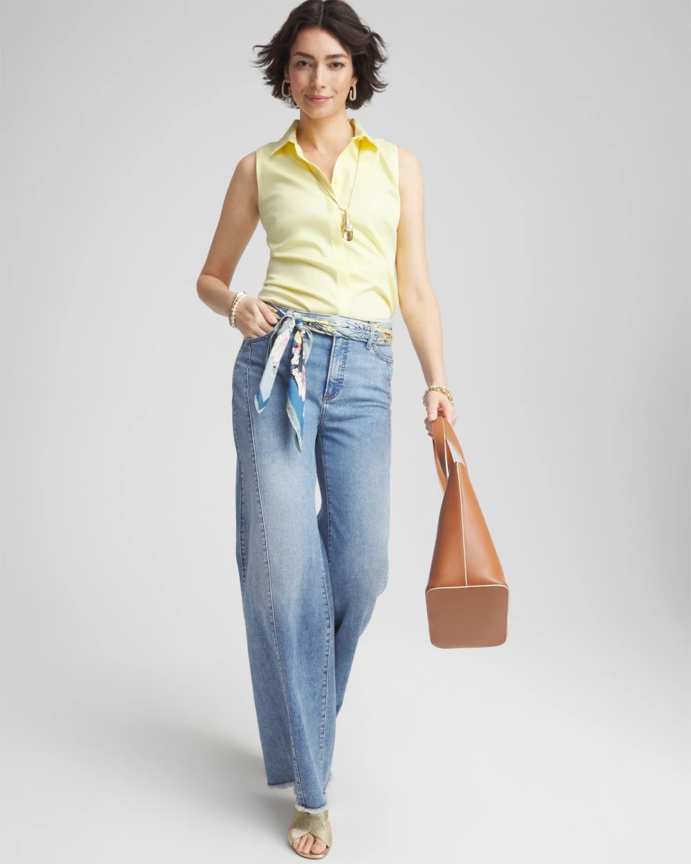 Chico's Clothing No Iron™ Sleeveless Sateen Shirt