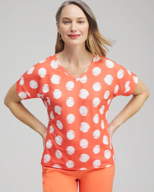 Chico's Clothing Zenergy® Dots Drop Shoulder Tee