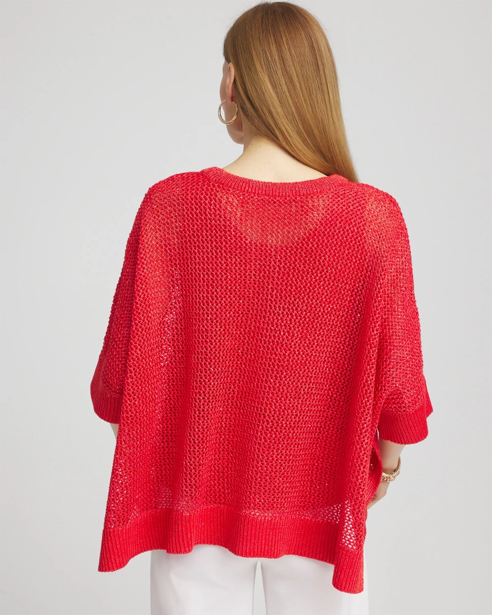 Chico's Clothing Sequin Open Knit Poncho