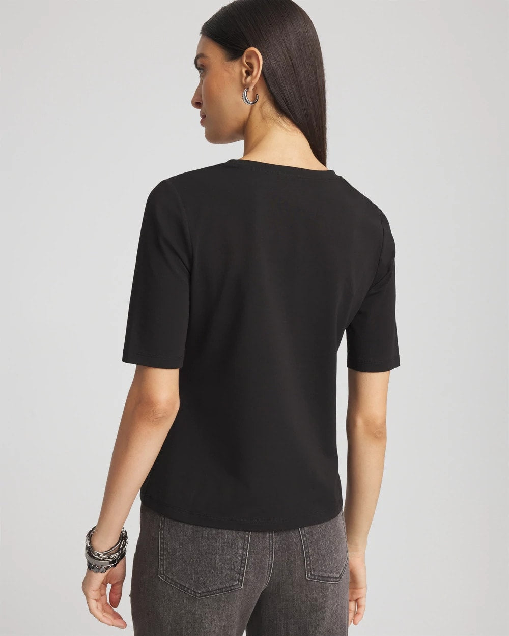 Chico's Clothing Elbow-Sleeve Perfect Tee