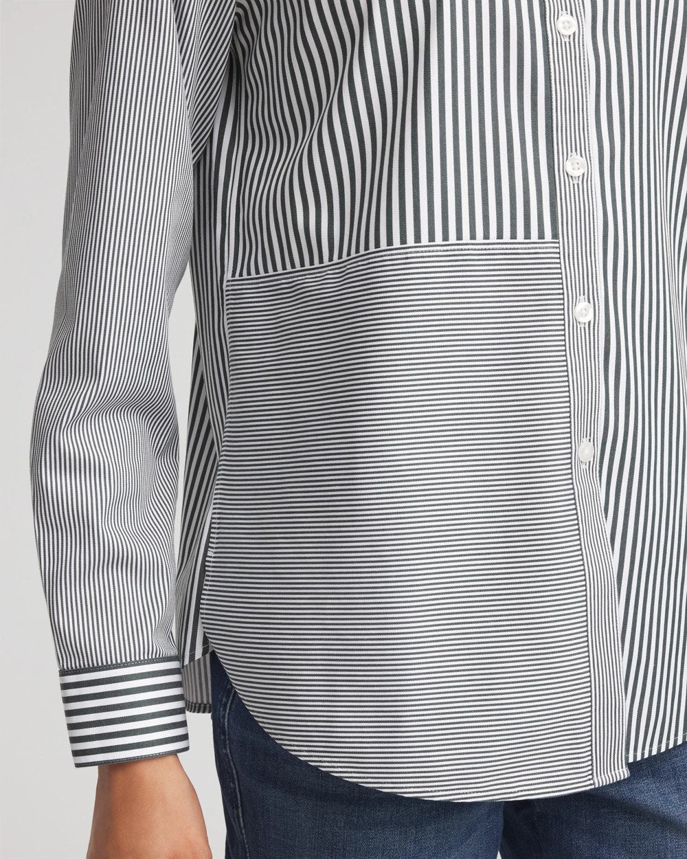Chico's Clothing No Iron™ Colorblock Striped Shirt