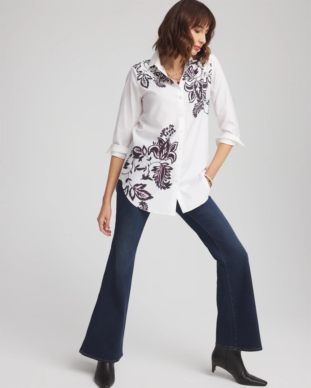 Chico's Clothing No Iron™ Floral Stretch Tunic
