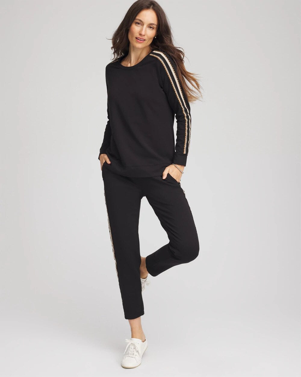 Chico's Clothing Zenergy® Lattice-Trim Pullover Top