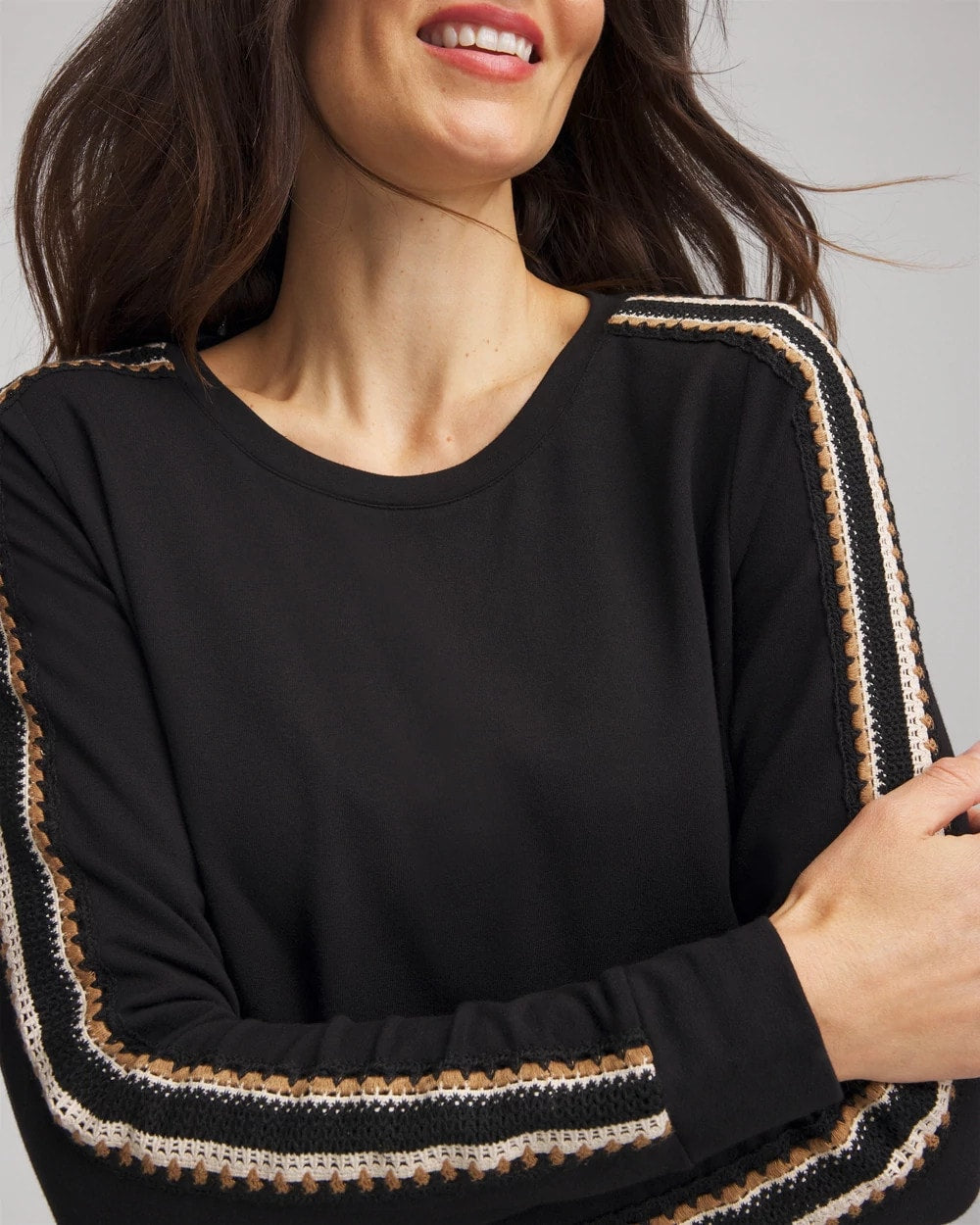Chico's Clothing Zenergy® Lattice-Trim Pullover Top