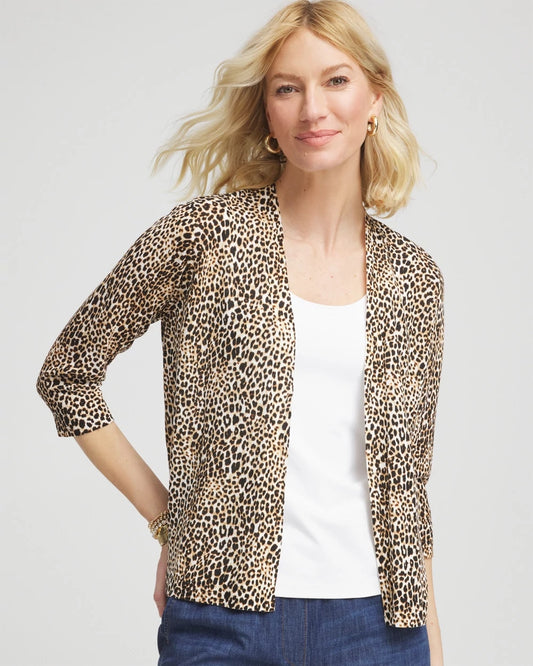 Chico's Clothing Summer Romance Animal Print Cardigan