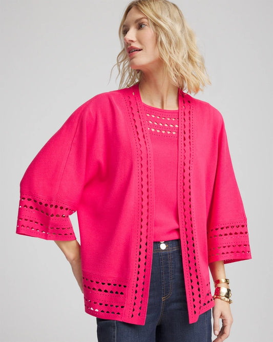 Chico's Clothing Cutout Open-Front Cardigan