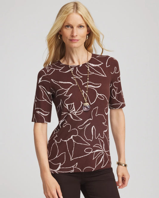Chico's Clothing Touch of Cool™ Elbow-Sleeve Perfect Tee