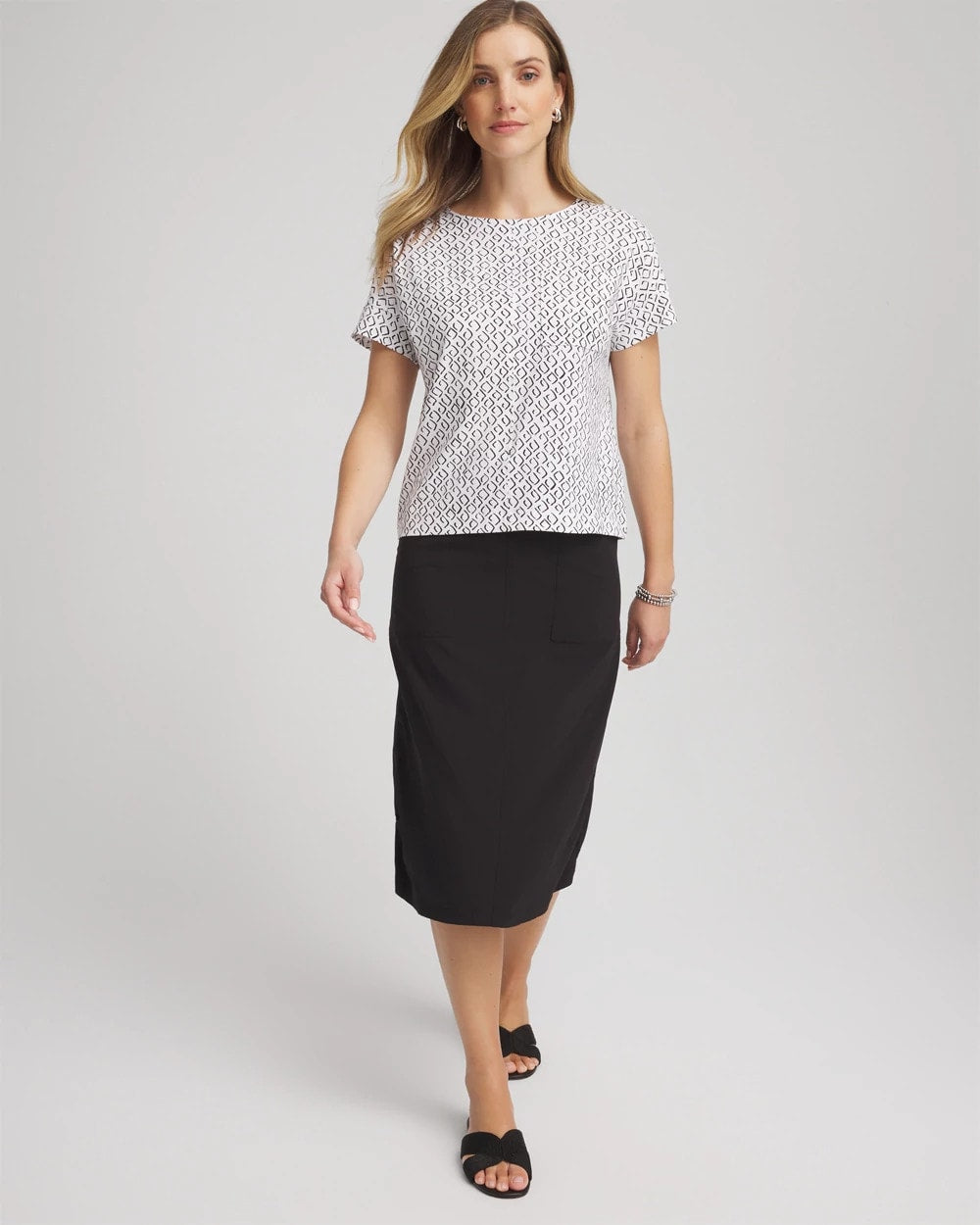 Chico's Clothing Zenergy® UPF Geo-Print Dolman Top