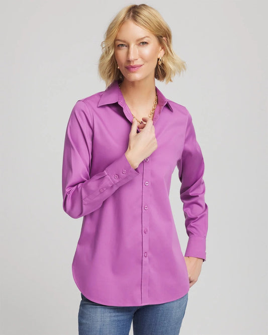 Chico's Clothing No Iron™ Stretch-Sateen Shirt