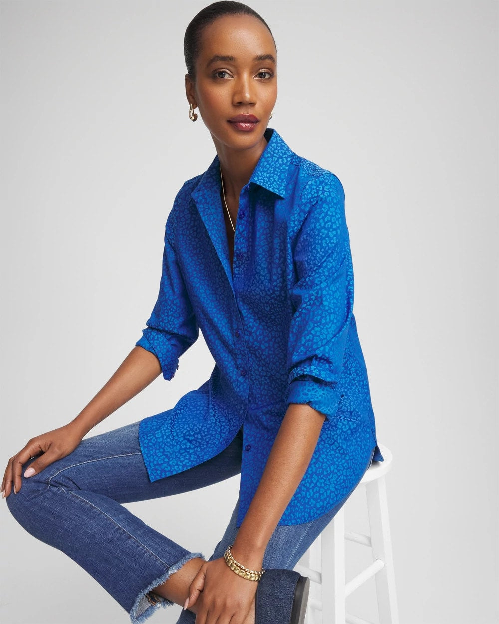 Chico's Clothing No Iron™ Jacquard Animal Motif Shirt