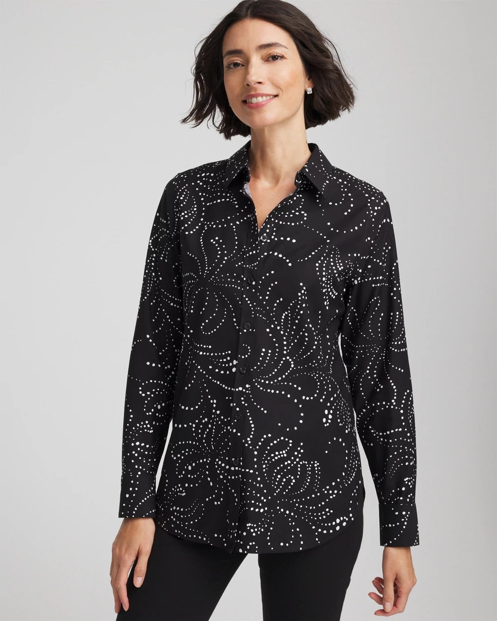 Chico's Clothing No Iron™ Findot Print Sateen Shirt