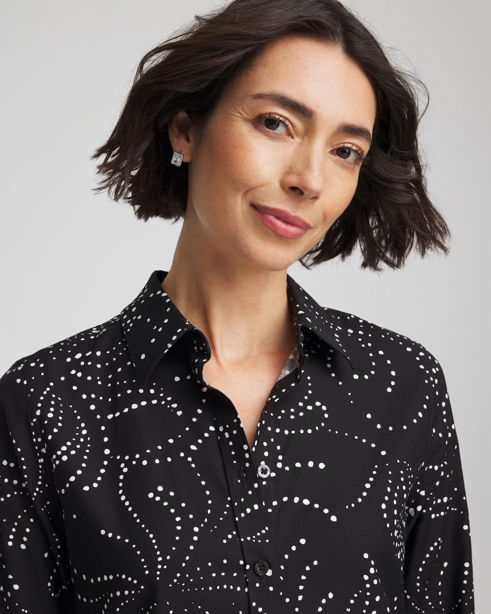 Chico's Clothing No Iron™ Findot Print Sateen Shirt