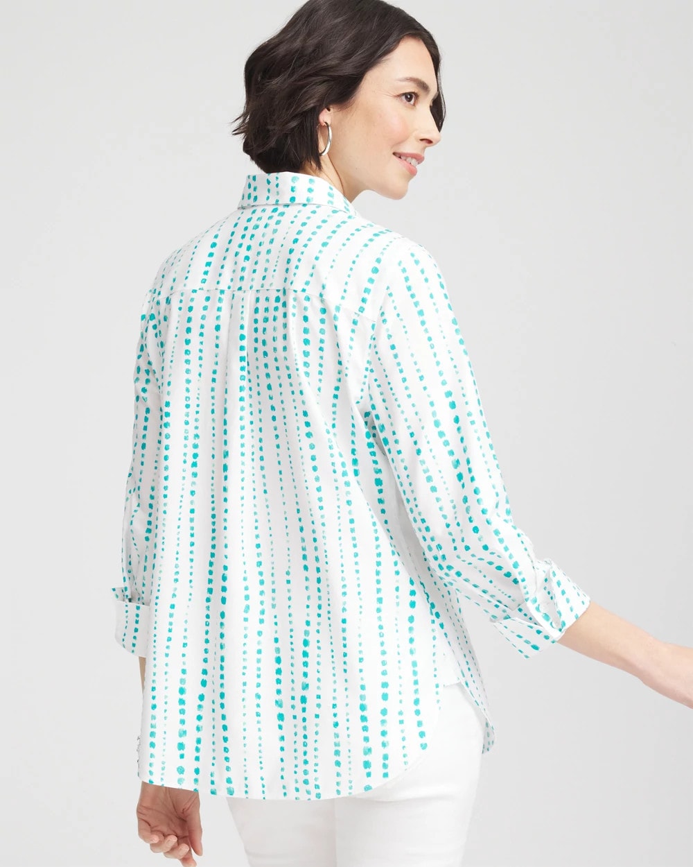 Chico's Clothing No Iron™ Sateen Bubble Print Shirt