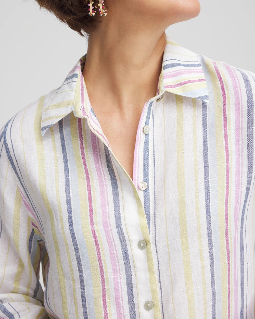 Chico's Clothing No Iron™ Multi Stripe Linen Shirt