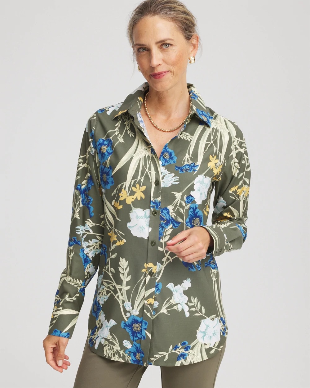 Chico's Clothing No Iron™ Printed Sateen Shirt