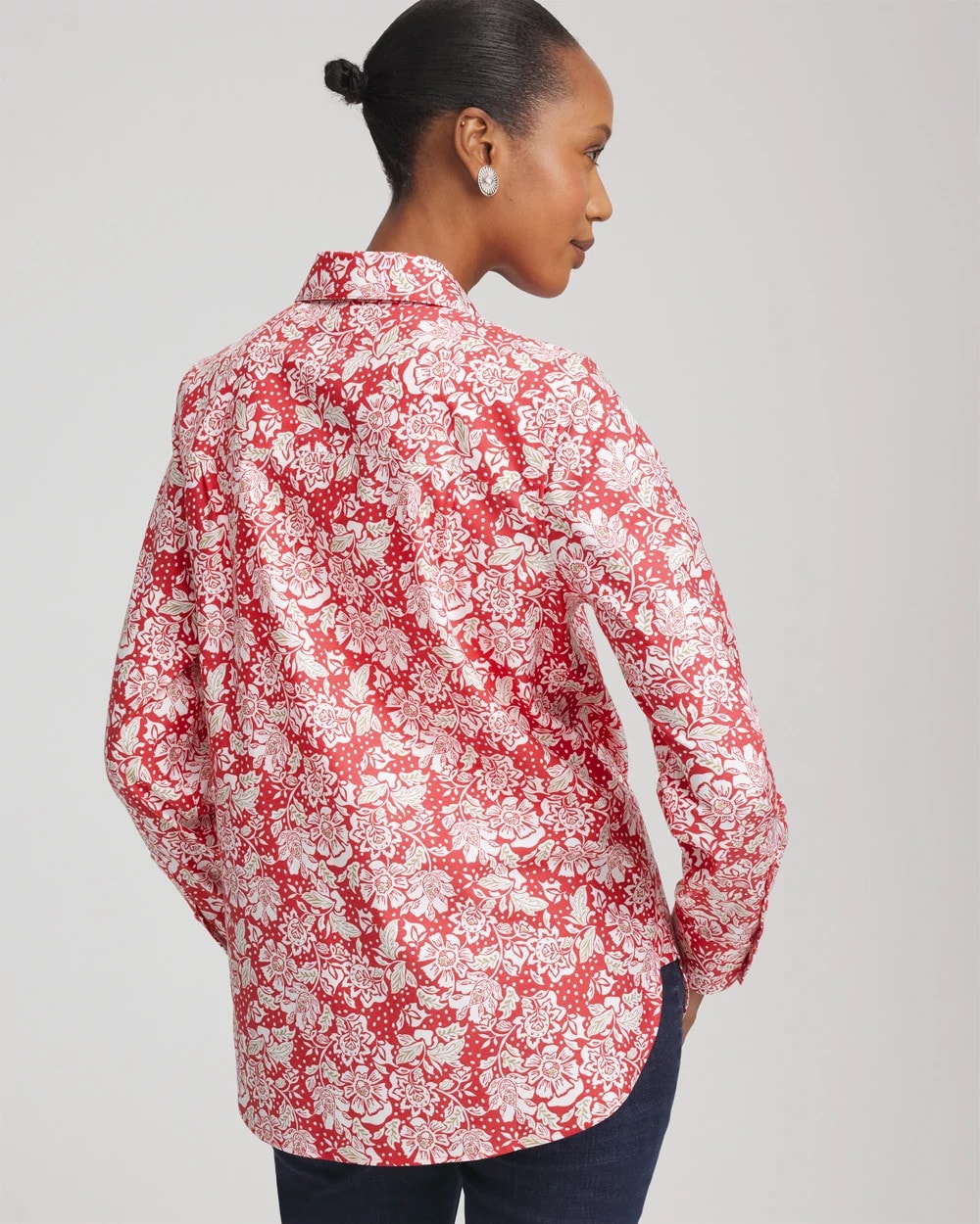 Chico's Clothing No Iron™ Long-Sleeved Folklore-Floral Shirt