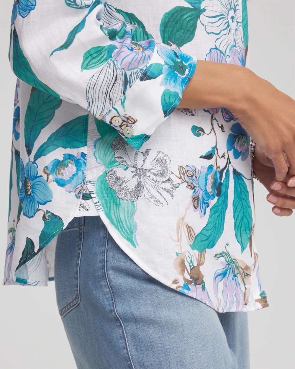 Chico's Clothing No Iron™ Floral Linen Shirt