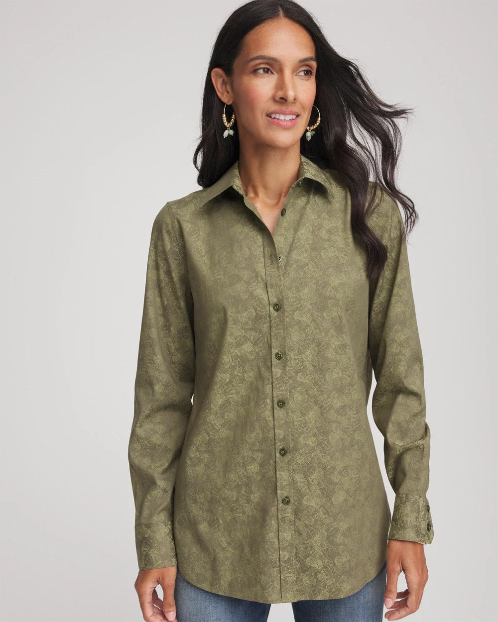 Chico's Clothing No Iron™ Jacquard Shirt