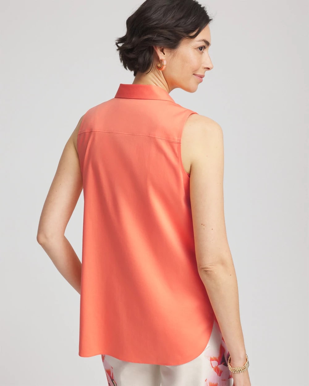 Chico's Clothing No Iron™ Sleeveless Sateen-Stretch Shirt