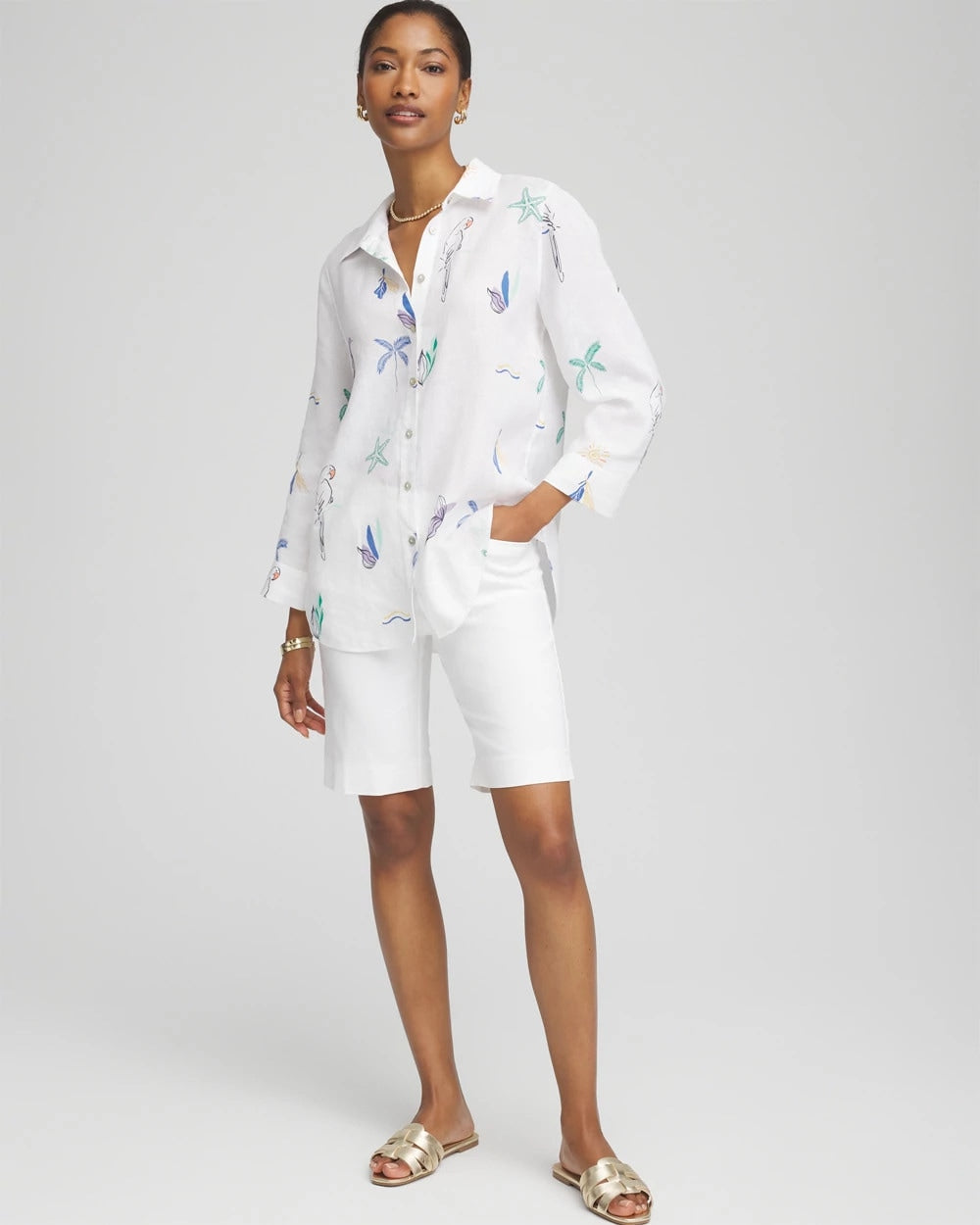 Chico's Clothing No Iron™ Island Linen Shirt