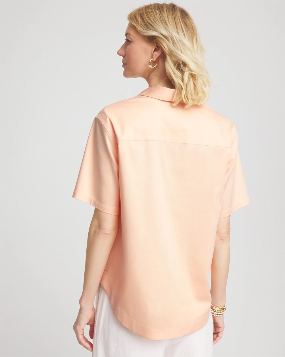 Chico's Clothing No Iron™ Embroidered Floral Short-Sleeve Shirt