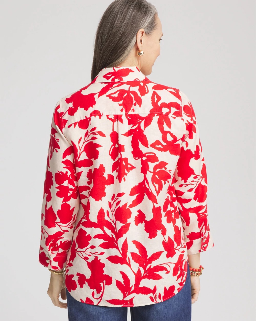 Chico's Clothing No Iron™ Floral Linen Shirt