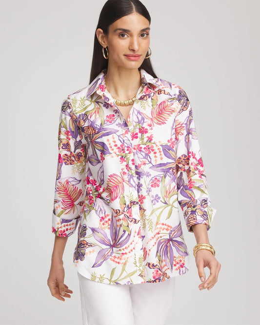 Chico's Clothing No Iron™ Tropical Floral Stretch Shirt