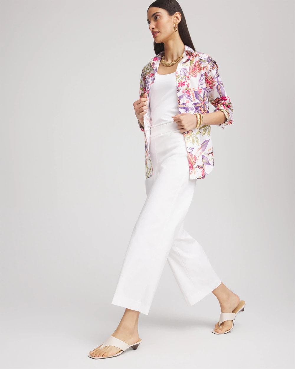 Chico's Clothing No Iron™ Tropical Floral Stretch Shirt