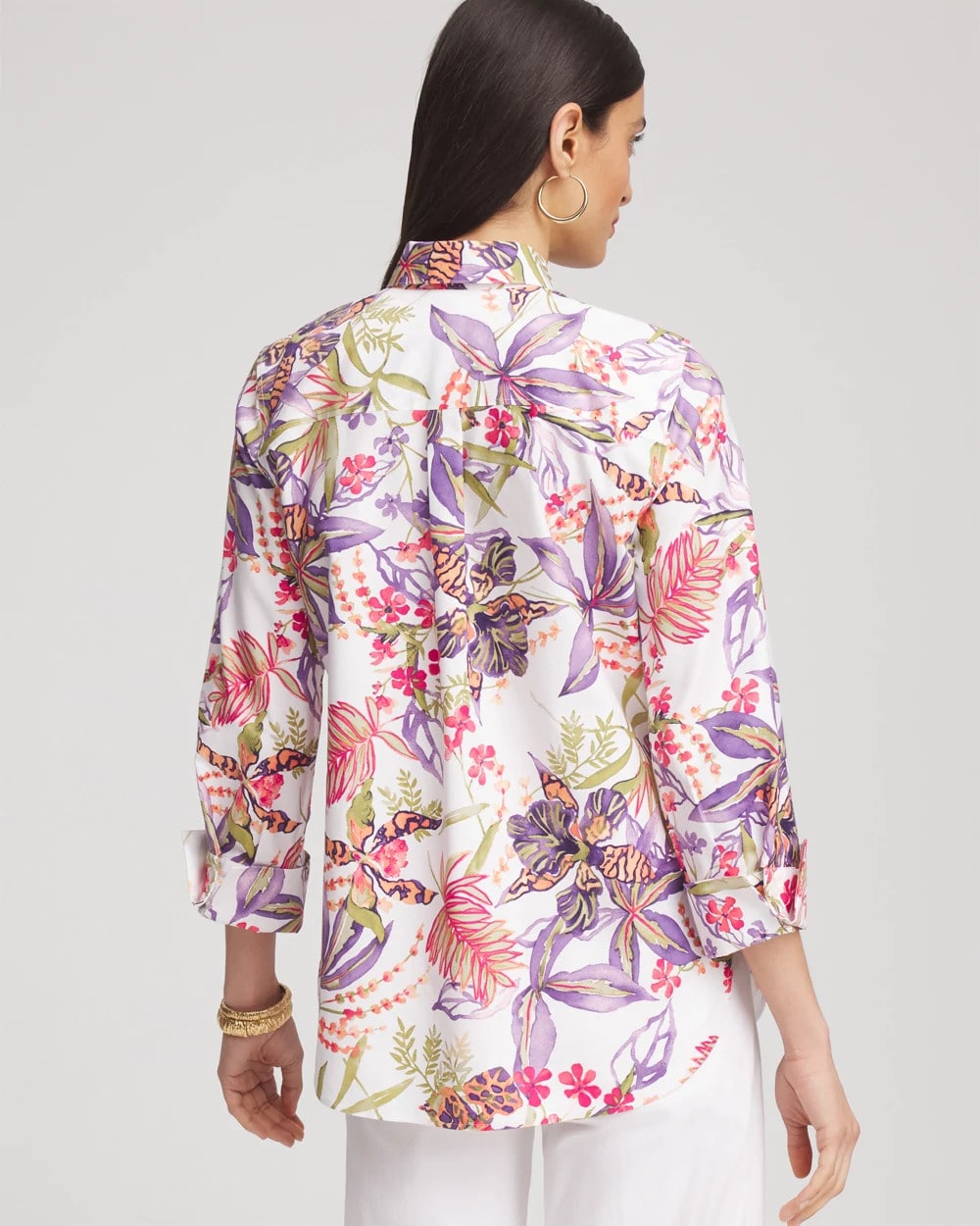 Chico's Clothing No Iron™ Tropical Floral Stretch Shirt