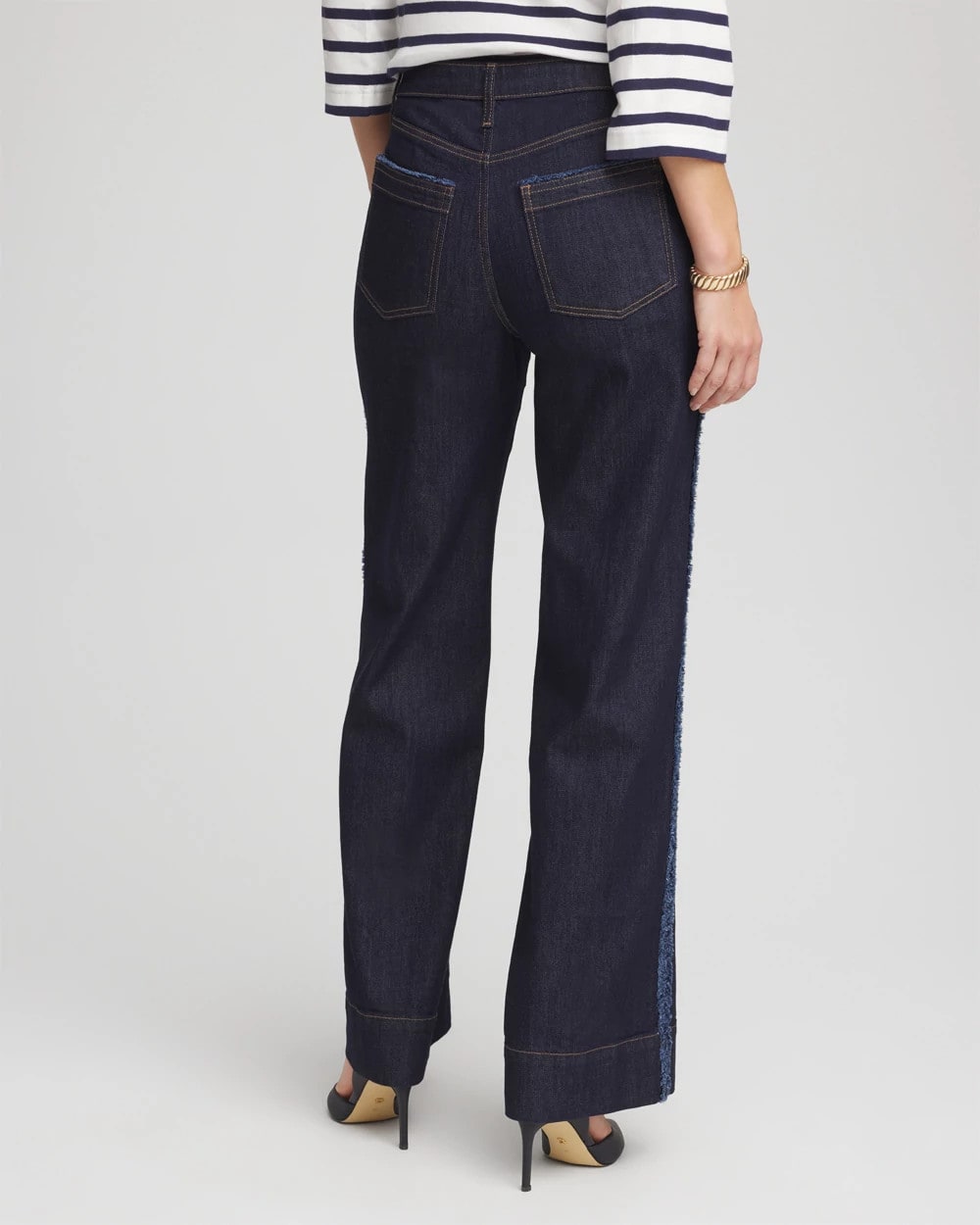 Chico's Clothing Frayed High-Rise Wide-Leg Jeans