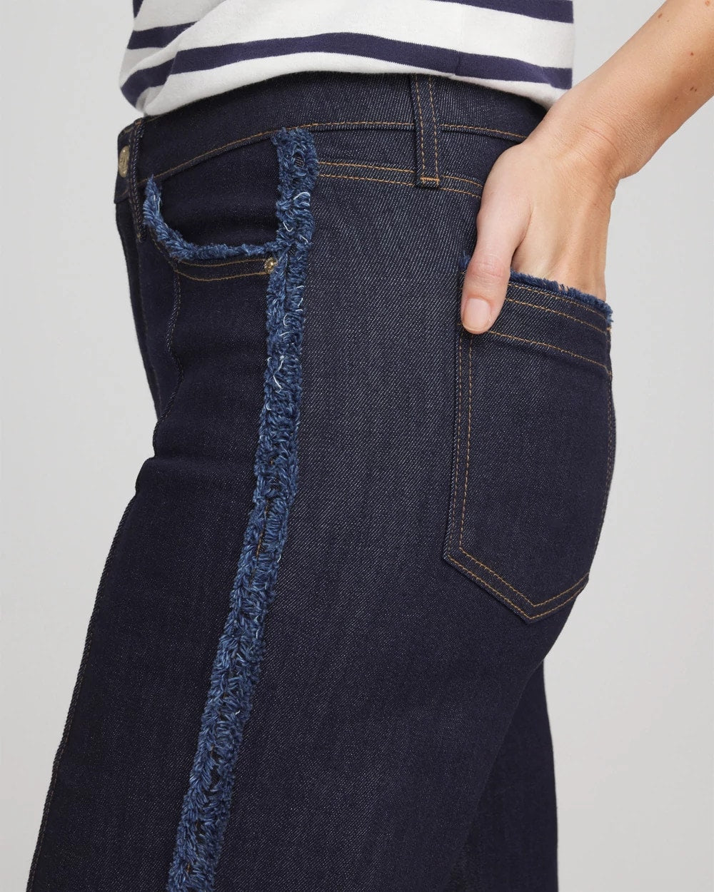 Chico's Clothing Frayed High-Rise Wide-Leg Jeans