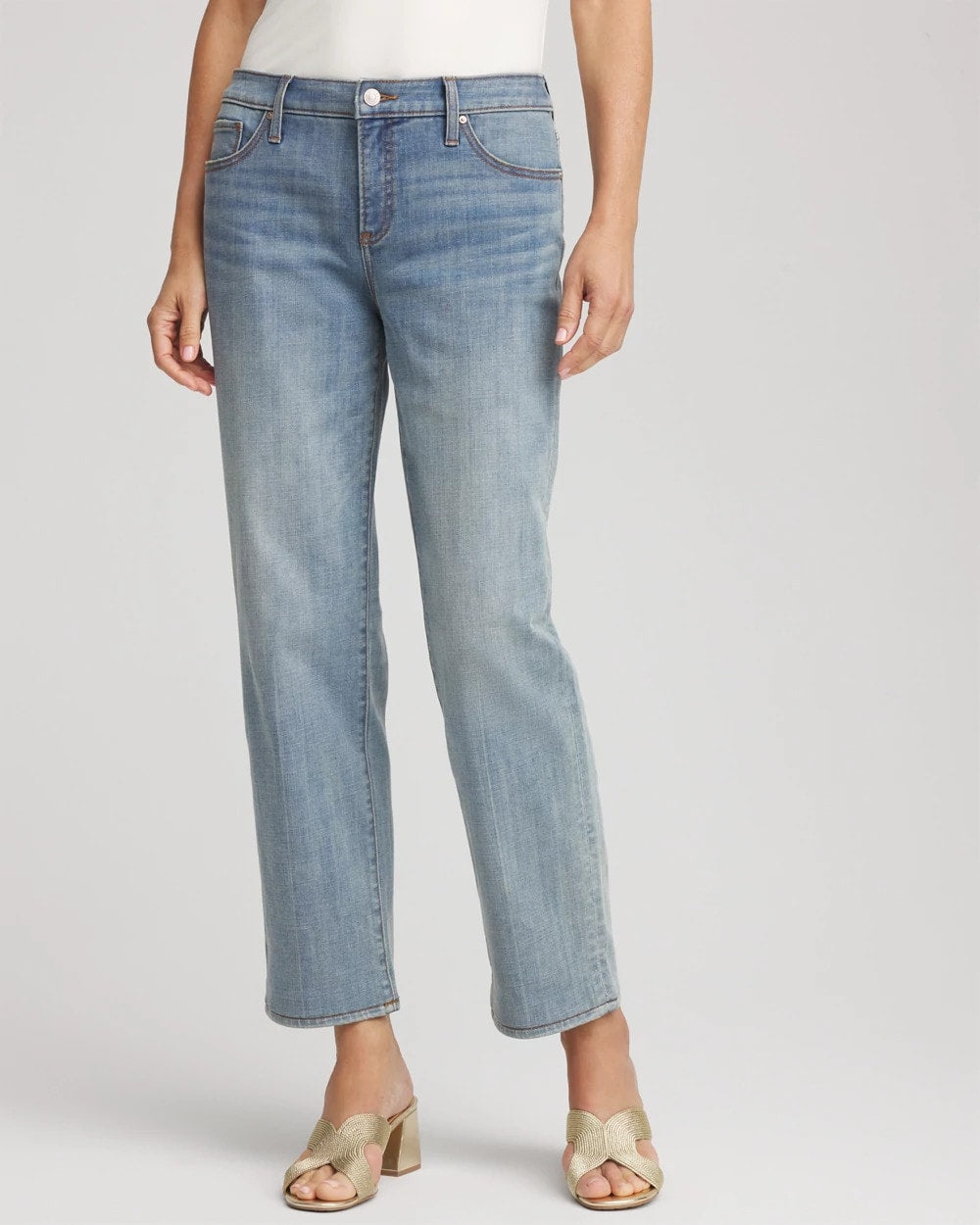 Chico's Clothing Girlfriend Straight Ankle Jeans