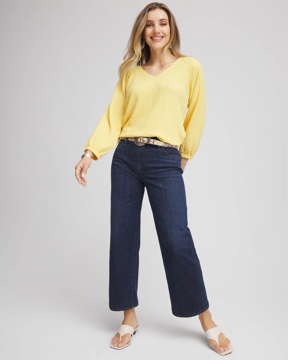 Chico's Clothing Girlfriend Cropped Wide-Leg Jean