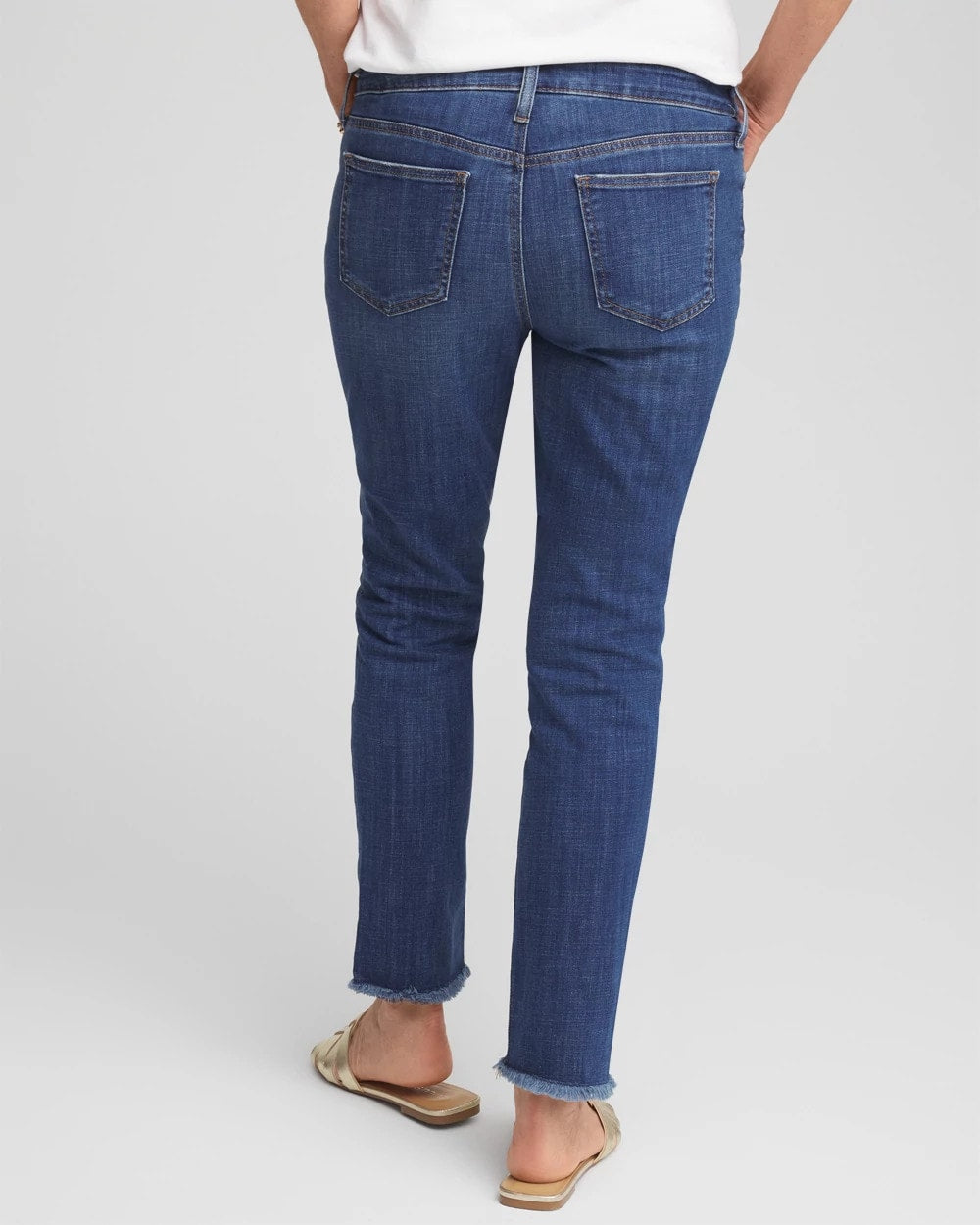 Chico's Clothing Girlfriend Slim Frayed Ankle Jeans