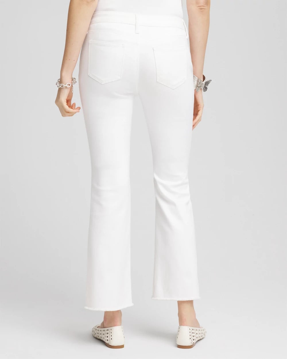 Chico's Clothing No-Stain Girlfriend Frayed Flared Jeans