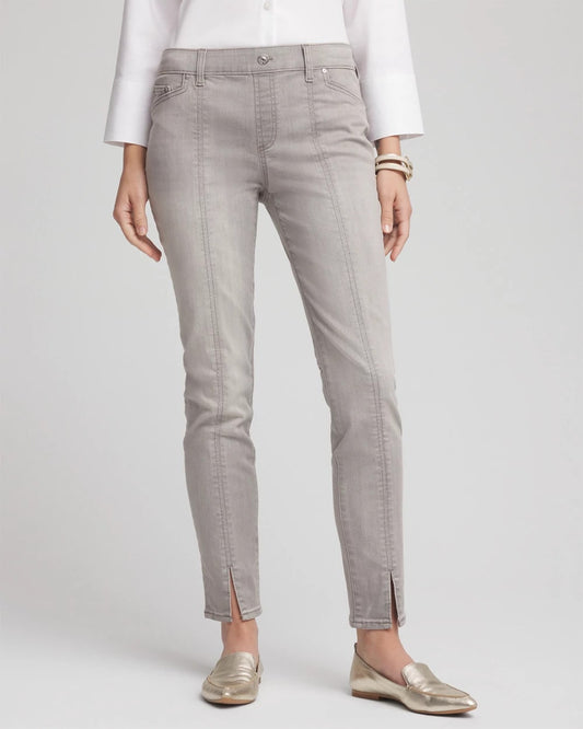 Chico's Clothing Silver Pull-On Slim Ankle Jeggings