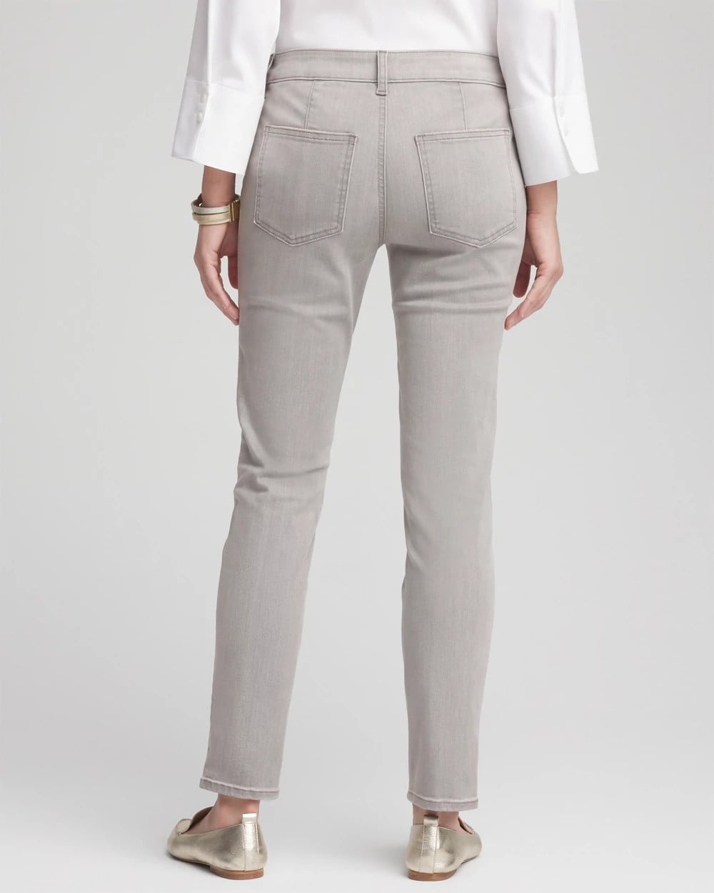 Chico's Clothing Silver Pull-On Slim Ankle Jeggings