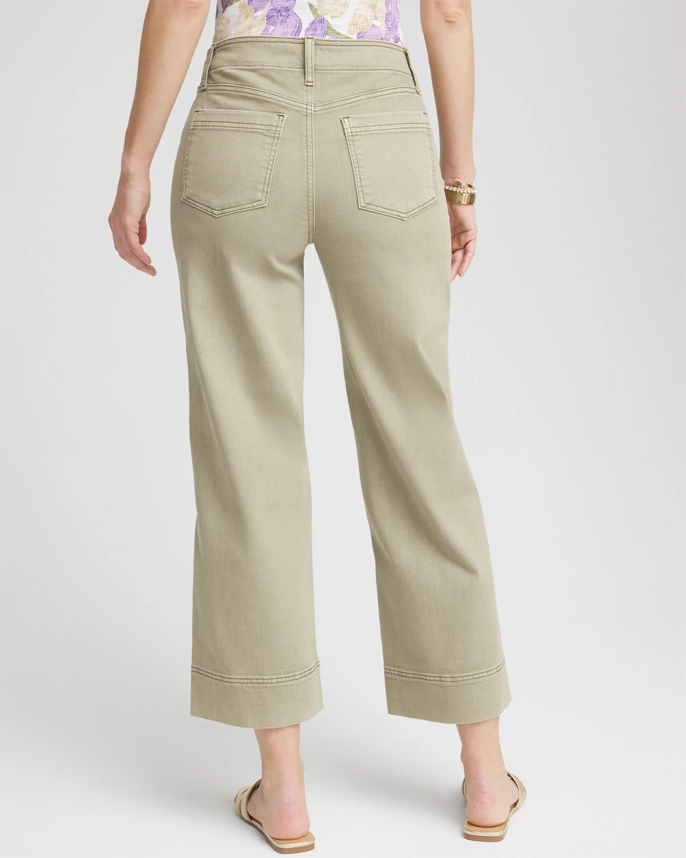 Chico's Clothing Pull-On Wide-Leg Cropped Jeans