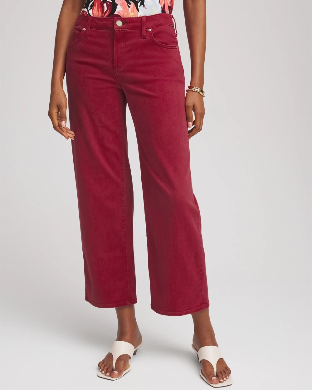 Chico's Clothing Girlfriend Cropped Wide-Leg Jean