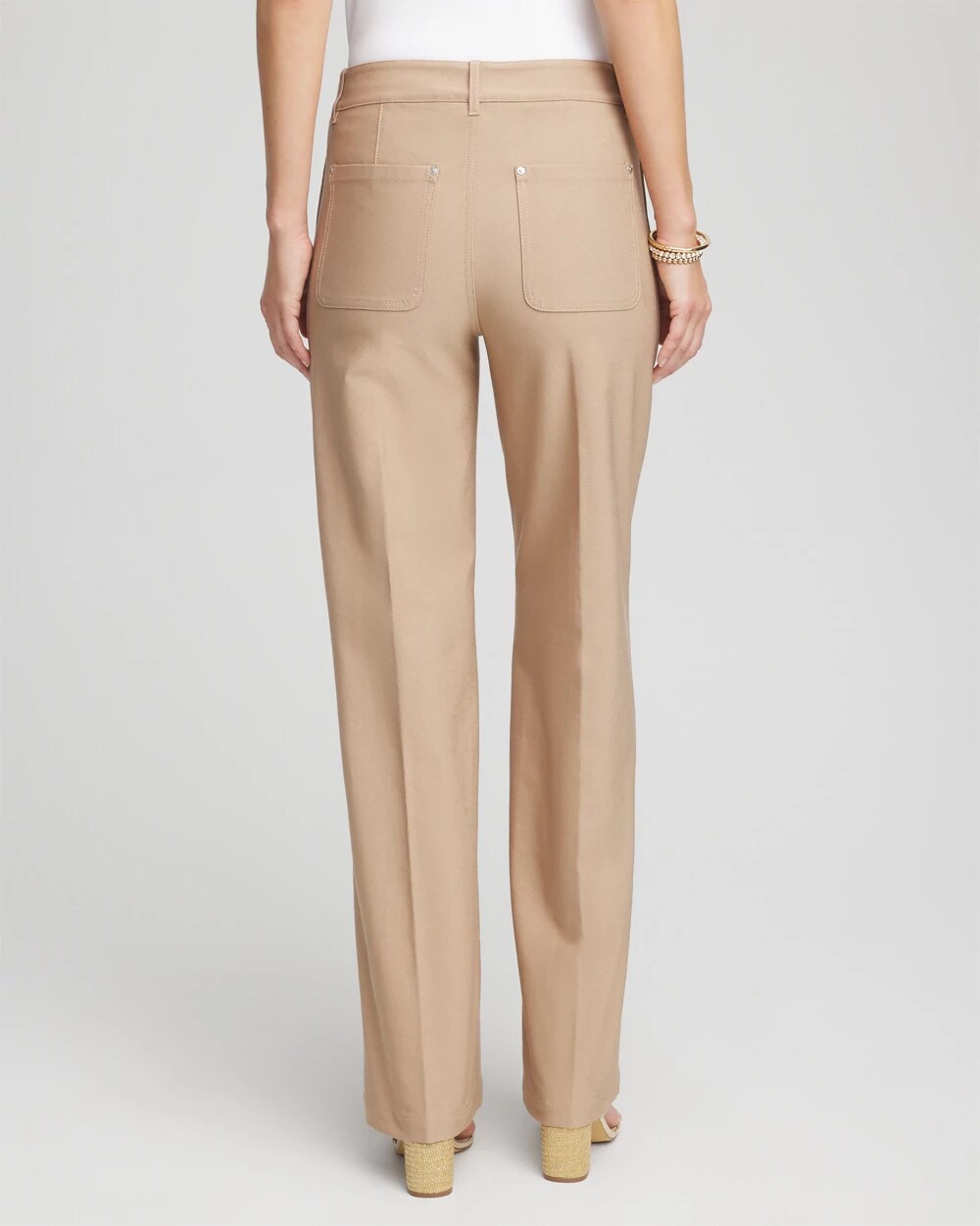 Chico's Clothing Cotton Straight-Leg Trousers