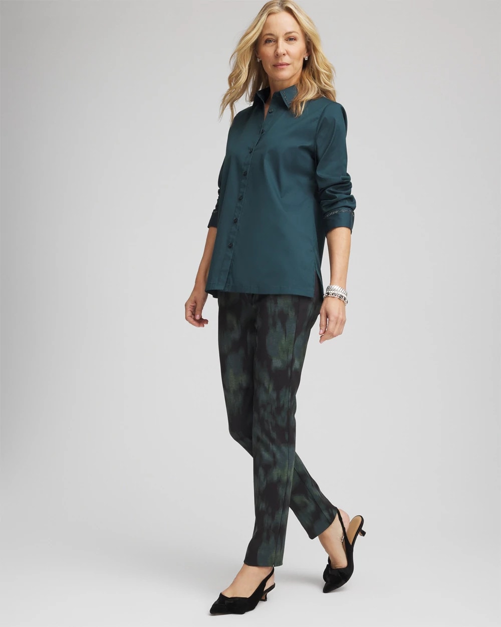 Chico's Clothing Brinkly Blur Juliet Slim Ankle Pants