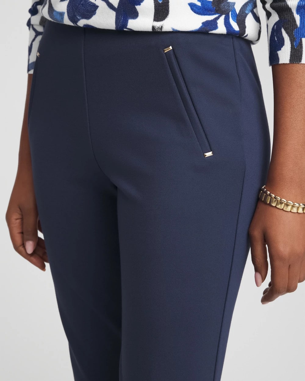 Chico's Clothing Juliet Slim Trim Detail Ankle Pants
