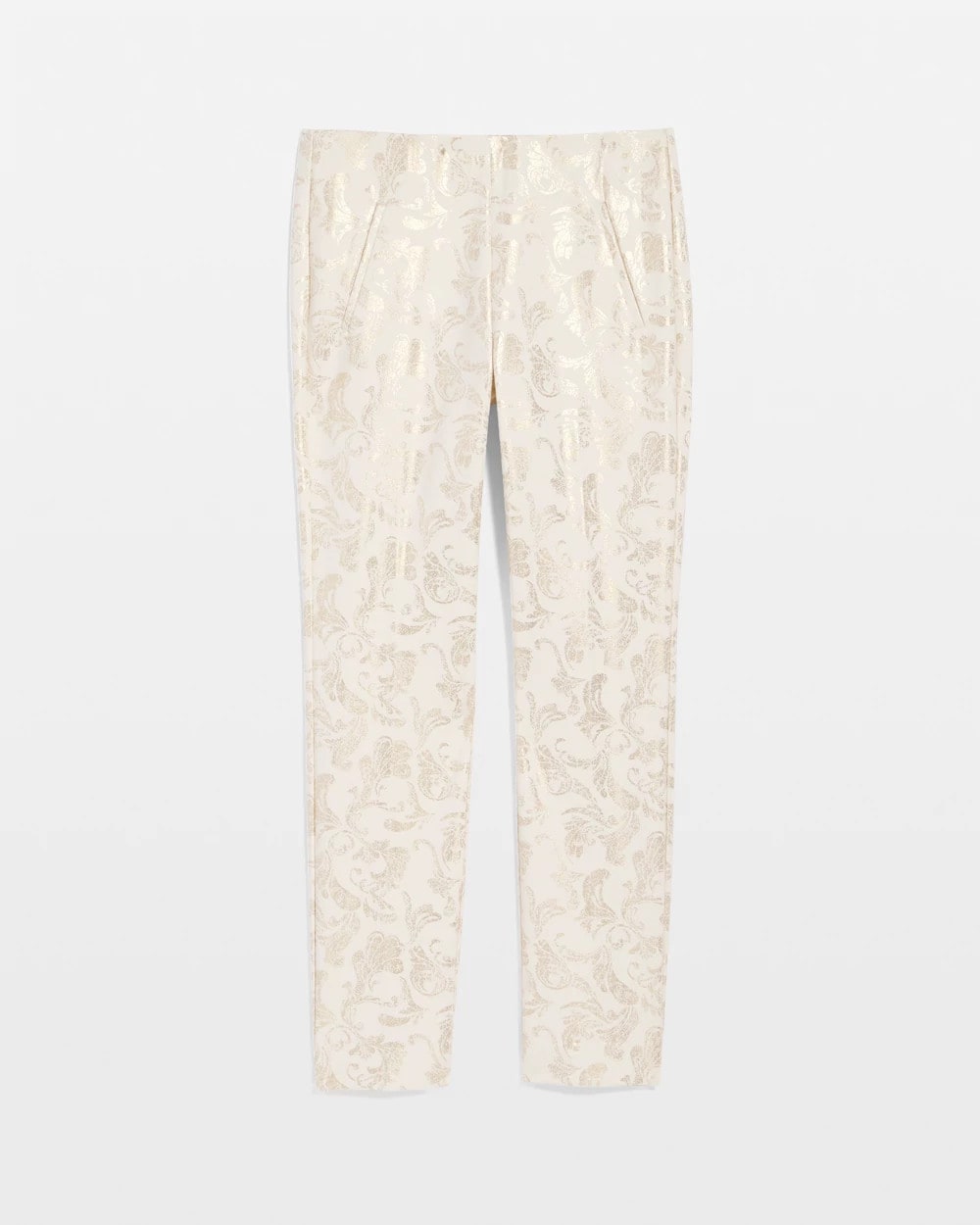 Chico's Clothing Juliet Golden Foiled Slim Ankle Pants