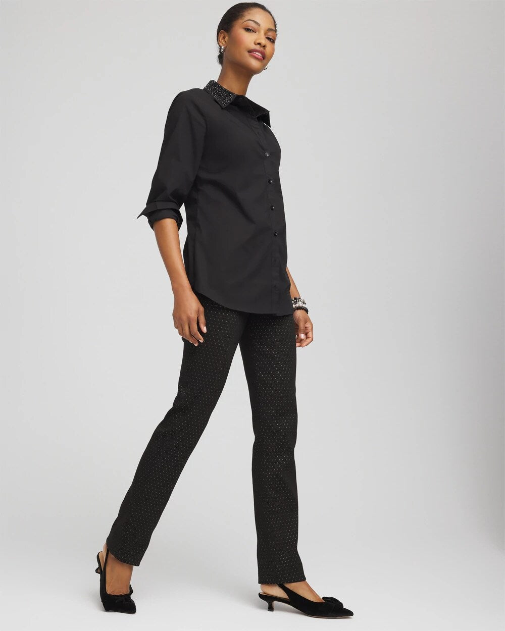 Chico's Clothing Brigitte™ Slim Full-Length Jacquard Pants