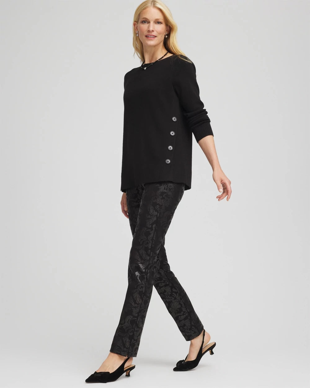 Chico's Clothing Juliet Foiled Slim Ponte Pants