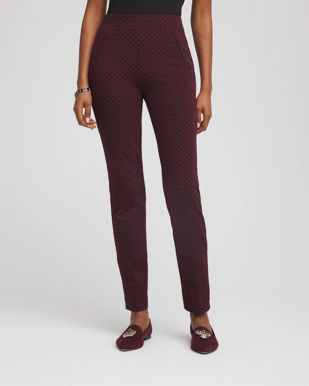 Chico's Clothing Circle Jacquard Juliet Slim Ankle Pants