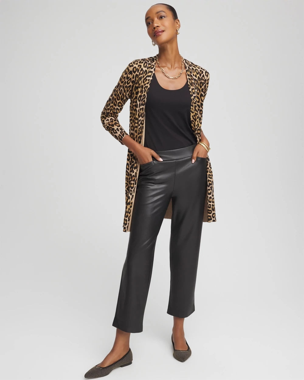 Chico's Clothing Faux Leather Brigitte™ Pull-On Cropped Pants