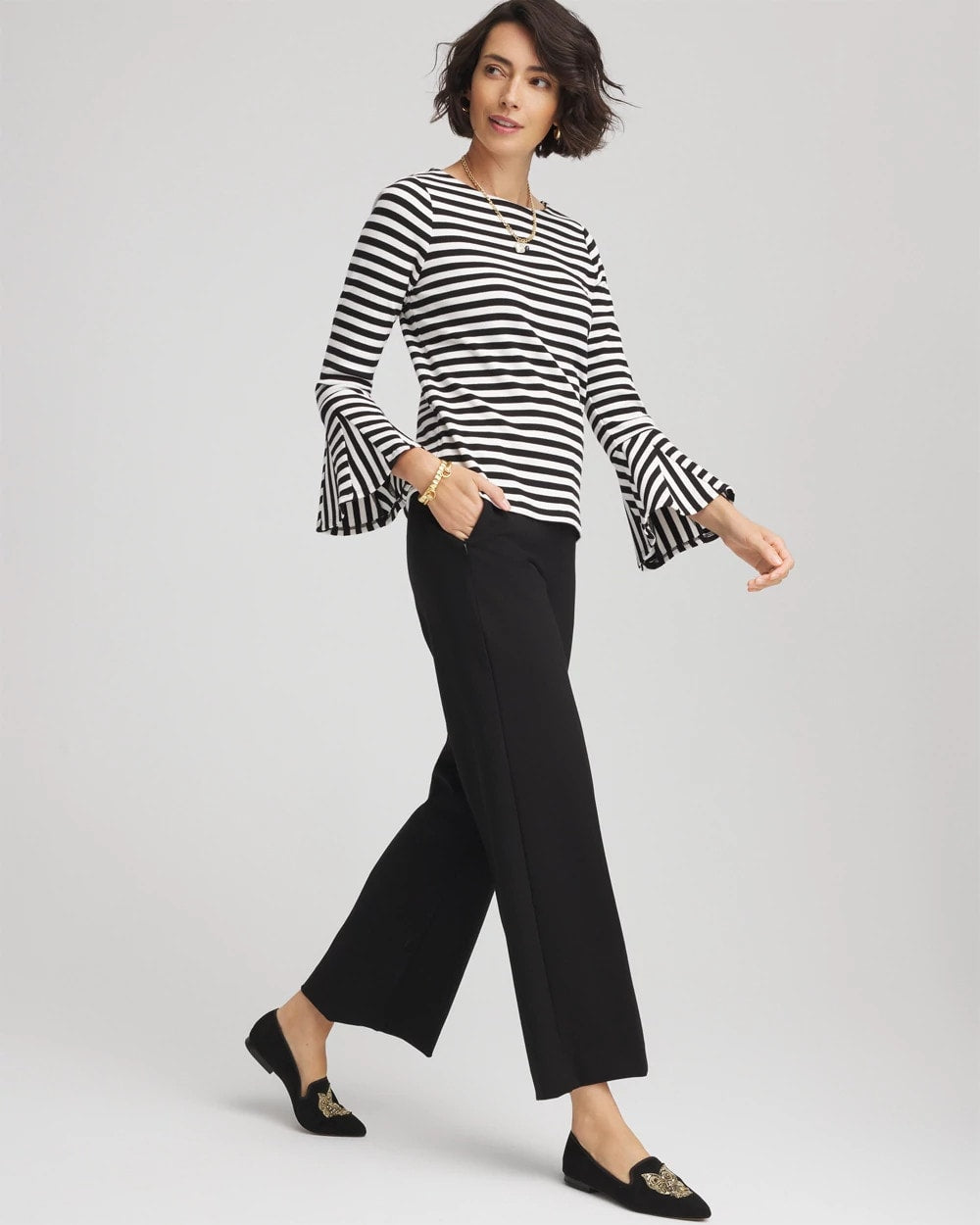 Chico's Clothing Juliet Slim Wide-Leg Cropped Pants